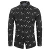 Novelty Cat Pattern Long Sleeves Men Shirt