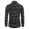 Novelty Cat Pattern Long Sleeves Men Shirt
