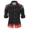Gradient Music Note Print Button Up Shirt