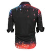 Gradient Music Note Print Button Up Shirt