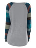 Raglan Sleeve Striped Pocket Longline T-shirt