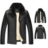 Fur Collar Zipper Warmth PU Leather Jacket