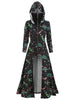 Dinosaur Asymmetrical Mouth Mask Zipper Hoodie