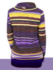 Striped Drawstring Cowl Neck Knitwear