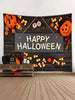 Happy Halloween Letter Pumpkin Wall Tapestry