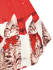 Plus Size Vintage Musical Notes Cat Print Christmas Dress