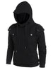 Drawstring Pocket Rivets Knight Soldier Hoodie