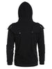 Drawstring Pocket Rivets Knight Soldier Hoodie