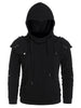 Drawstring Pocket Rivets Knight Soldier Hoodie