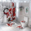 Waterproof Bathroom Shower Curtain Fabric Printing Christmas Santa Snowman