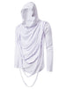 Braided Rope Decoration Solid Color Hoodie