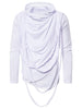 Braided Rope Decoration Solid Color Hoodie