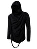Braided Rope Decoration Solid Color Hoodie