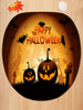 Halloween Moon Night Pumpkin Print 3 Pcs Toilet Mat Set