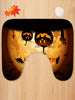 Halloween Moon Night Pumpkin Print 3 Pcs Toilet Mat Set