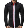 Color Block Print Long Sleeves Shirt