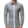 Color Block Print Long Sleeves Shirt