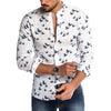 Bird Figure Allover Print Long Sleeve Casual Shirt