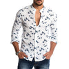 Bird Figure Allover Print Long Sleeve Casual Shirt