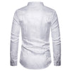 Paisley Print Stand Collar Button Down Shirt