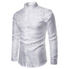 Paisley Print Stand Collar Button Down Shirt