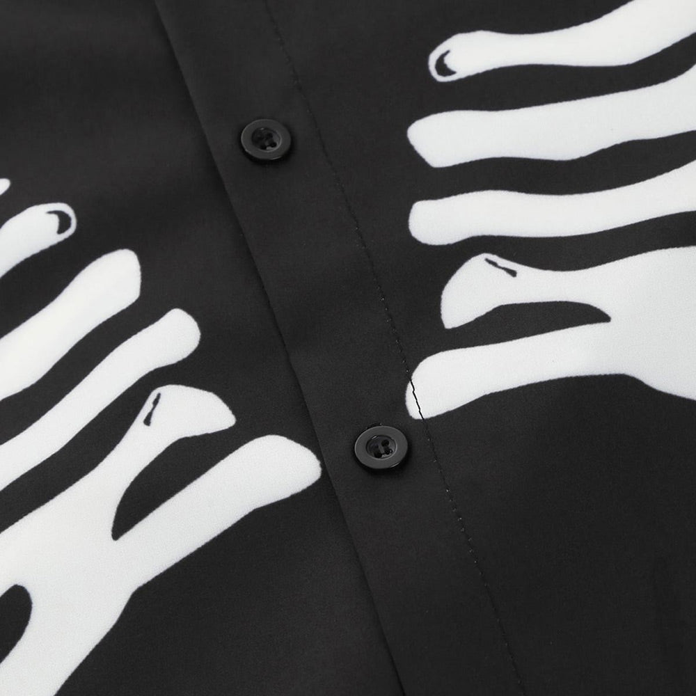 Halloween Skeleton Print Long-sleeved Shirt