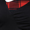Asymmetry Plaid Ruched Lace Up T-shirt