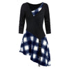 Asymmetry Plaid Ruched Lace Up T-shirt