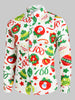 Christmas Pattern Ball Star Candy Long Sleeve Button Shirt
