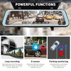 AutoLover T2 - 3 Car Driving Recorder 9.66 inch IPS Touchscreen Front and Rear Dual Lens WDR Star-light Night Vision