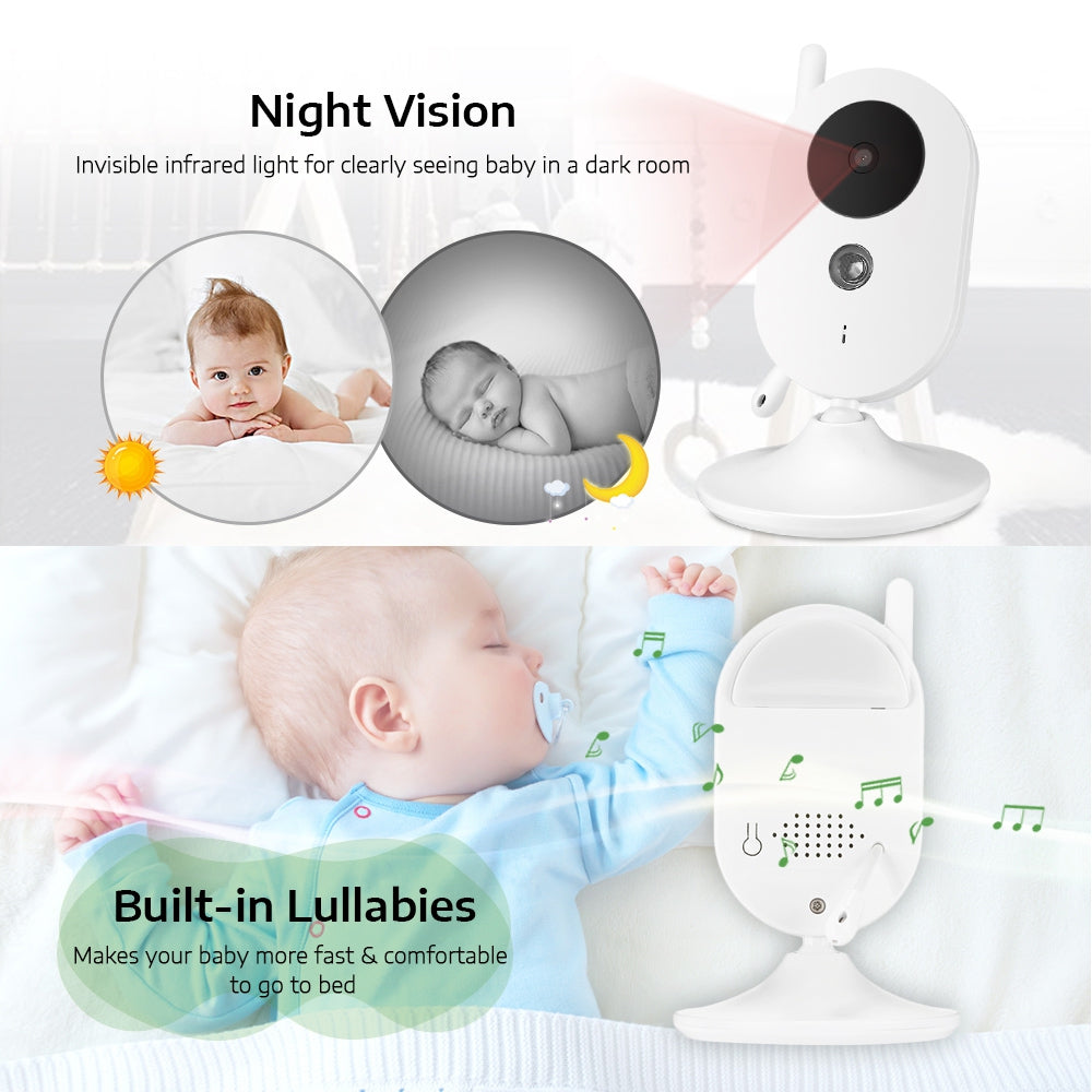 Wireless Video Baby Monitor Digital Sleep Monitoring Night Vision Temperature Sensor