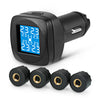 D2 Tire Pressure Monitoring System Cigarette Lighter Plug TPMS with 4 External / Internal Sensors