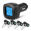 D2 Tire Pressure Monitoring System Cigarette Lighter Plug TPMS with 4 External / Internal Sensors