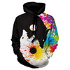 Wolf Print Kangaroo Pocket Casual Hoodie