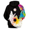 Wolf Print Kangaroo Pocket Casual Hoodie