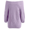 Off The Shoulder Plain Sweater