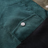 Women Corduroy Coat Color Splice Turn-down Collar Long Sleeve 2 Pockets