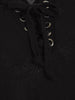 Fringed Lace Up Hooded Plus Size Poncho Sweater