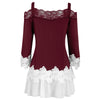 Lace Panel Cold Shoulder Plus Size Top