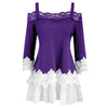 Lace Panel Cold Shoulder Plus Size Top