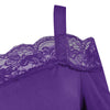 Lace Panel Cold Shoulder Plus Size Top
