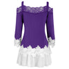 Lace Panel Cold Shoulder Plus Size Top