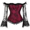 Plus Size Bell Lace Sleeves Ruffles Overbust Corset