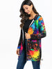 Splash Ink Pocket Zip Up Hoodie