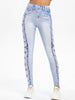 3D Lace Bowknot Print Jeggings