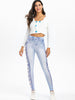 3D Lace Bowknot Print Jeggings