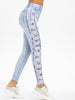 3D Lace Bowknot Print Jeggings