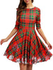 Plaid Snowflake Christmas Round Neck Dress