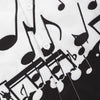 Music Notes and Cat Print Button Up Long Sleeve Festival Shirt