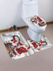 Christmas Santa Claus and Snowman Pattern 3 Pcs Toilet Mat Set